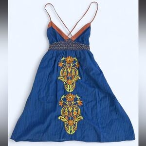 Y2K Forever21 backless embroidered babydoll mini dress